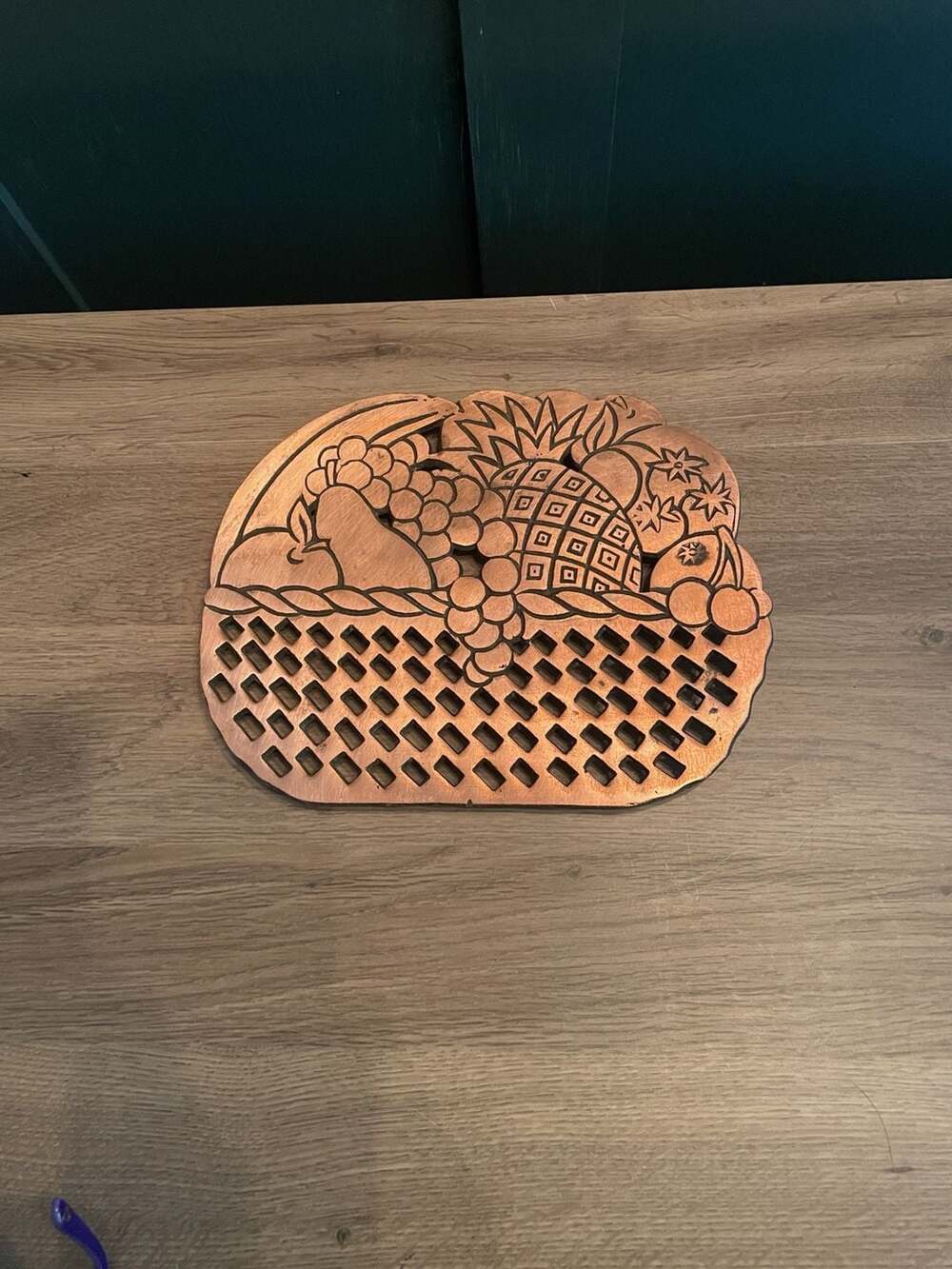 Himark Vintage 1983 Fruit Basket Copper Trivet Wall Hanging